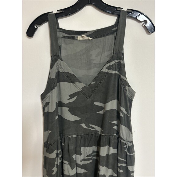 Splendid Camo Tiered Tank Dress Small Gray Charcoal Camouflage - Picture 3 of 8